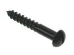 8X3/4     BLACK JAPANNED SLOT ROUND HEAD WOODSCREW